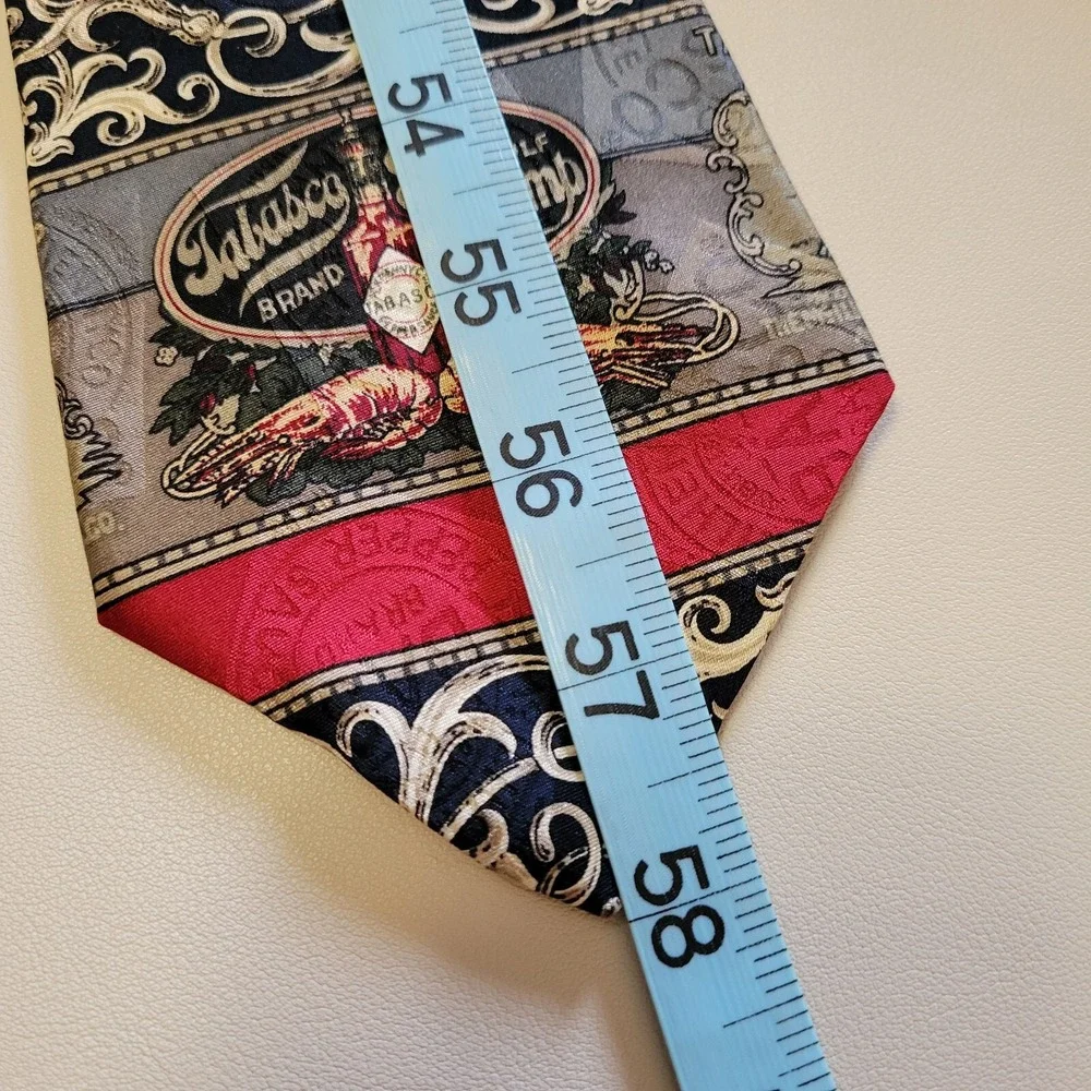 TABASCO HotSauce OYSTERS Men's Necktie 4 x 58 Neck Tie 100% Silk Made in the USA - Picture 3 of 5
